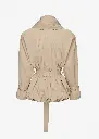 Draped Collar Cotton Jacket In Beige