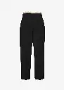 Lace Detail Wool Tapered Trousers In Black