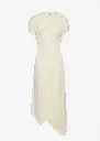 Ruched Muslin Midi Dress In Cream