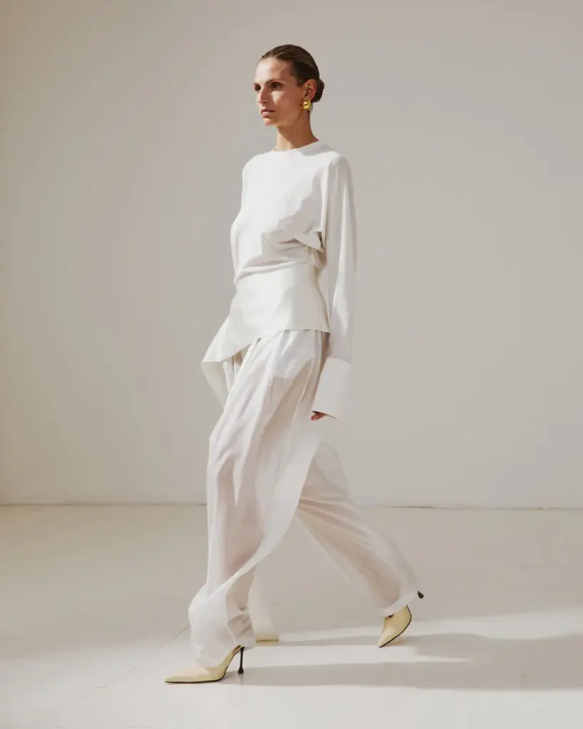 Luna- Jersey Top With Dropped Satin Detailes