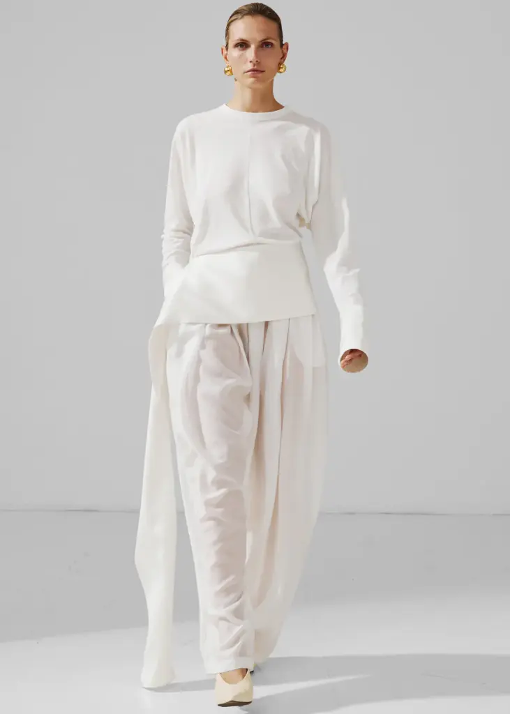 Luna- Jersey Top With Dropped Satin Detailes