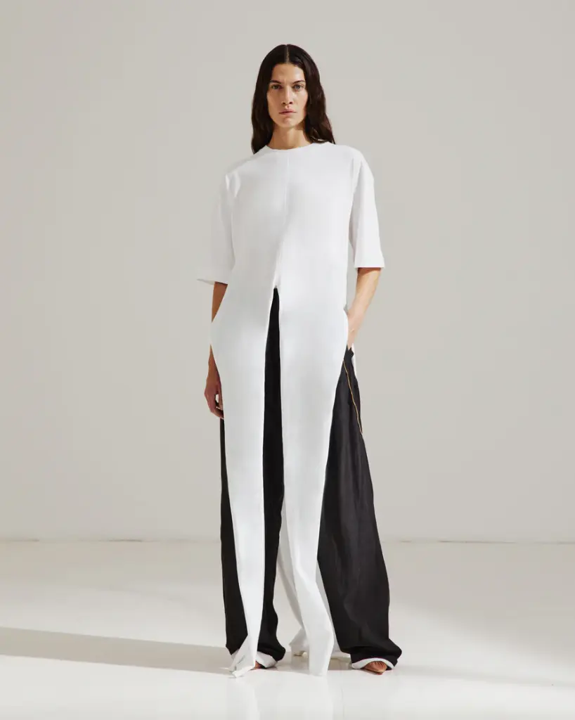 Phebe- Chain Adorned Double Sided Wide-Led Pants