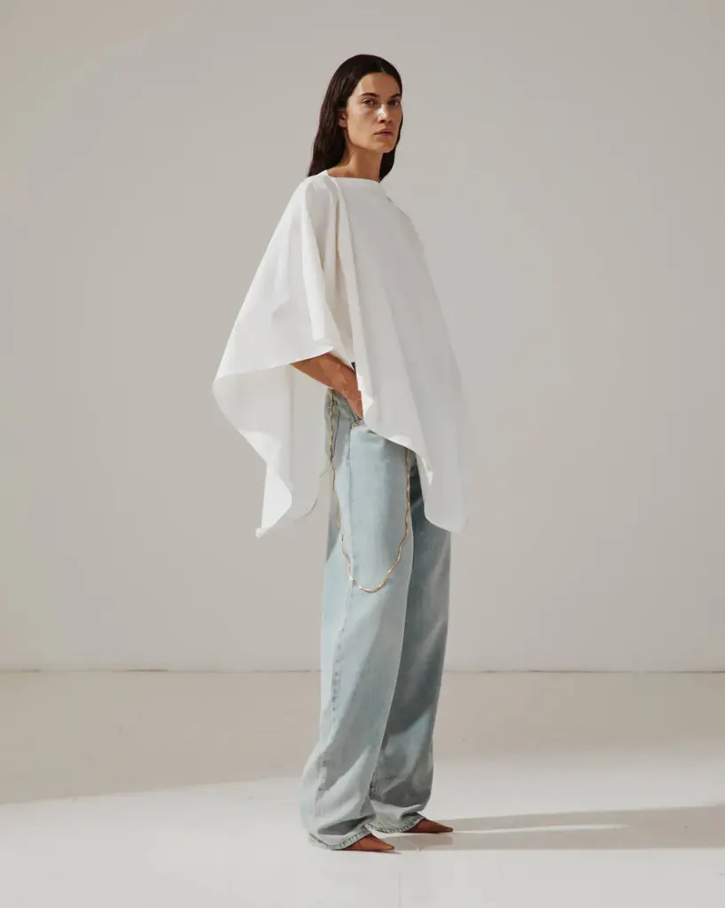 Khris- Barrel Leg Tencel Denim Bluesh