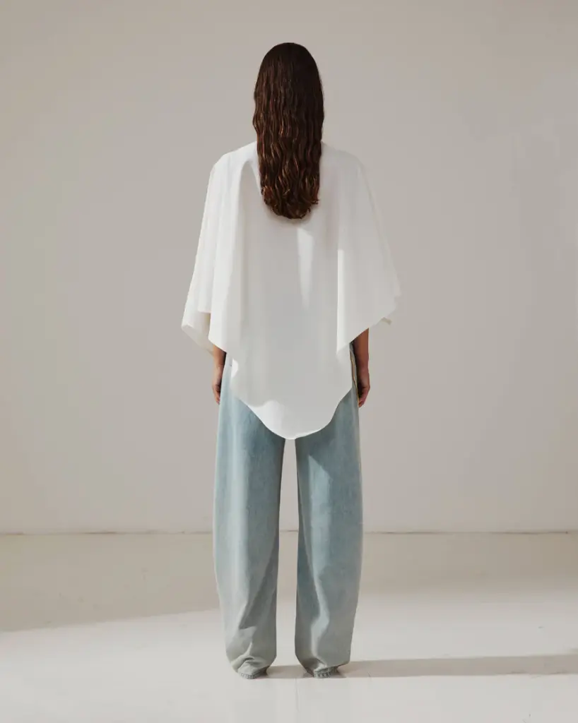 Khris- Barrel Leg Tencel Denim Bluesh