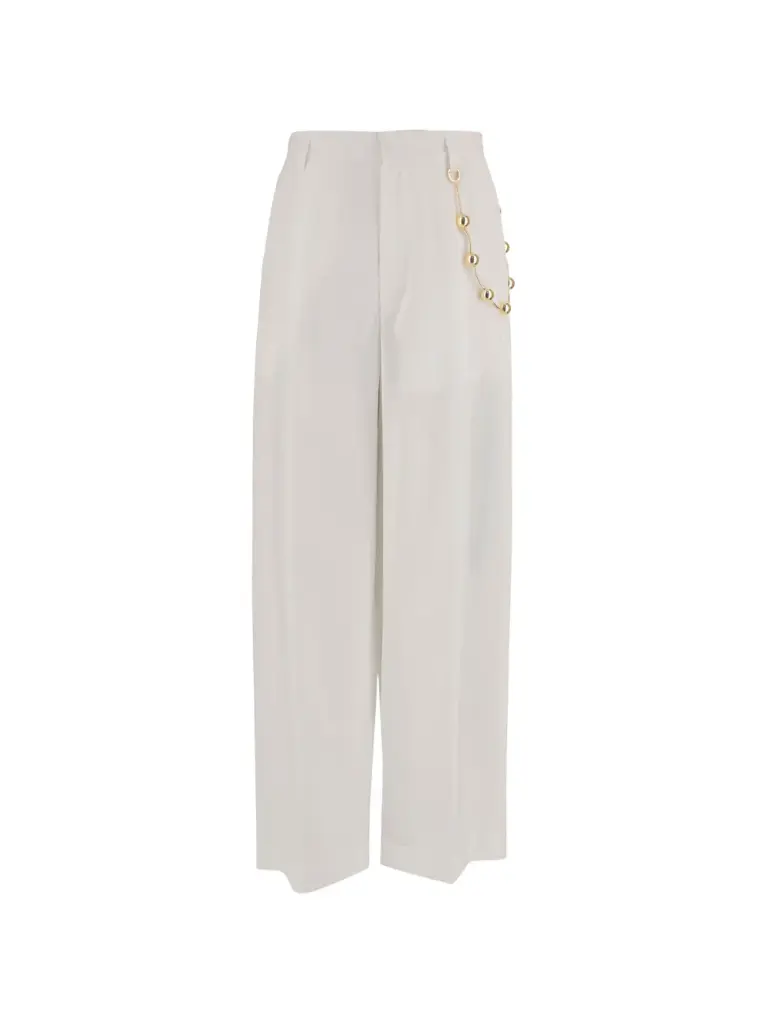 Danielle- Chain Adorned Wide-Led Trousers
