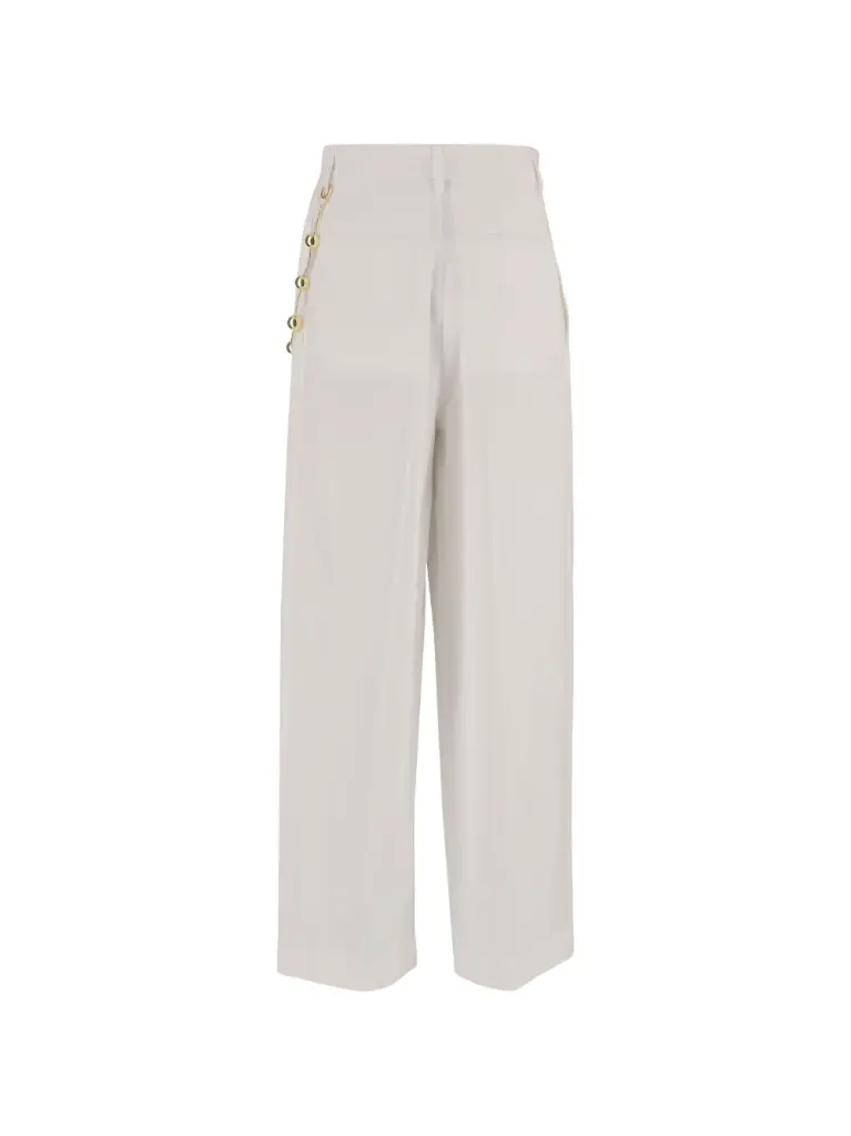 Danielle- Chain Adorned Wide-Led Trousers