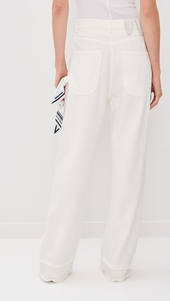 Lisa- Scarf Adorned Loose Fit Carpenter Tencel Denim