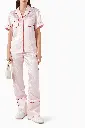 Jacq Off Satin Pajama Shirt Soft Pink