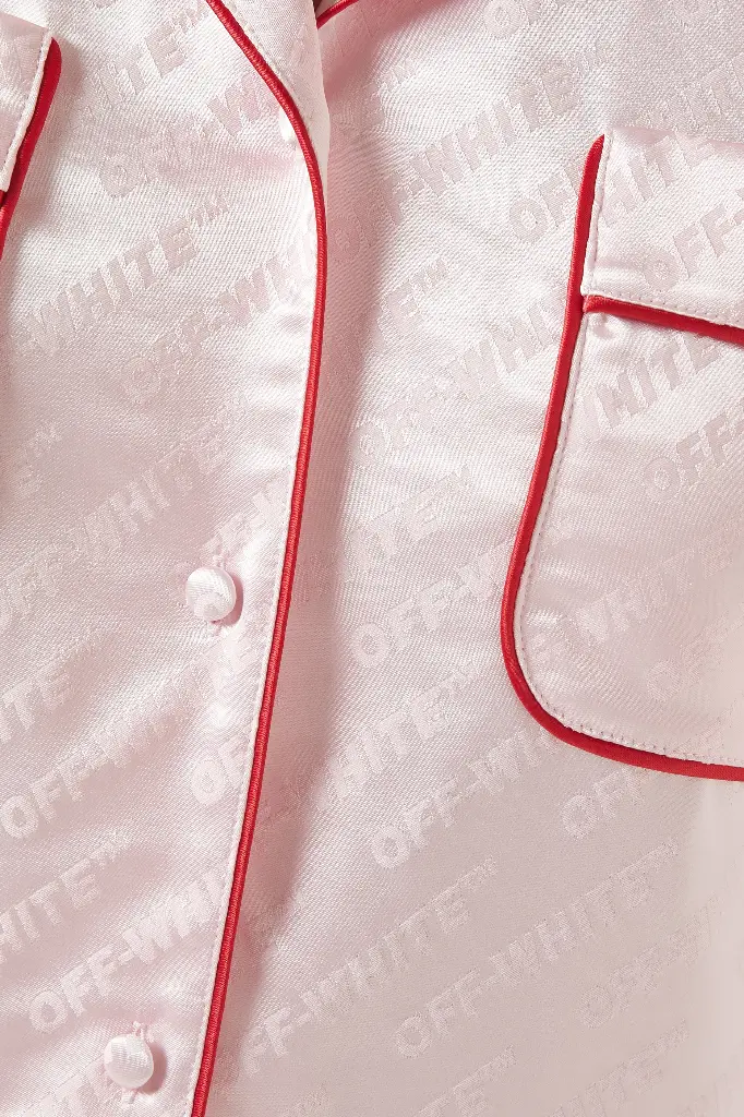 Jacq Off Satin Pajama Shirt Soft Pink