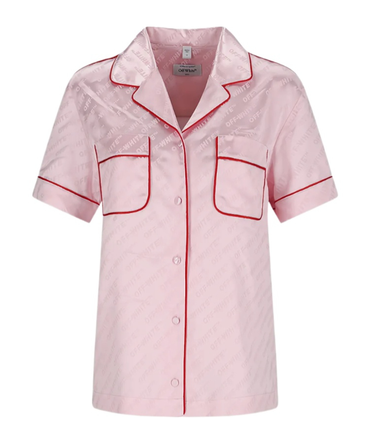Jacq Off Satin Pajama Shirt Soft Pink