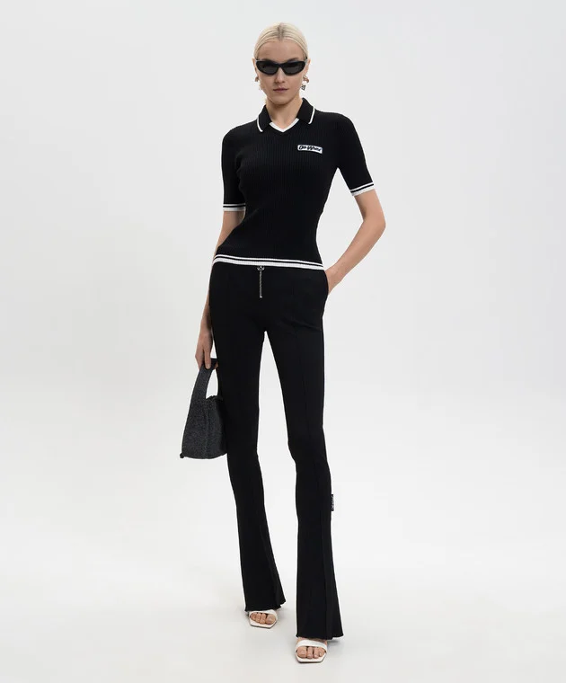 Rib Viscose Knit S/S Polo 