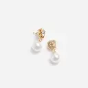 Gold Crystal Pearl Earrings