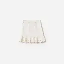 Cream Denim Cherry Motif Skirt