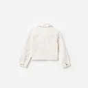 Cream Denim Cherry Motif Jacket