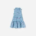 Flower Denim Embroidered Dress