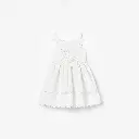 White Cotton Embroidered Dress