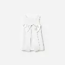 White Crepe Sequin Flower Dress