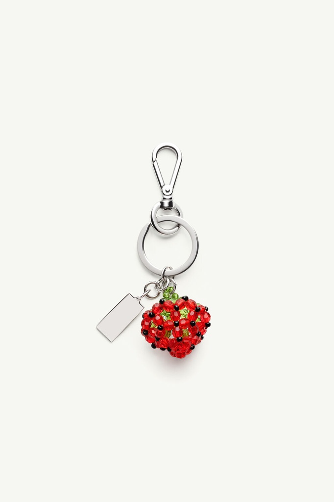 Numeric Keychain With Strawberry Beads
