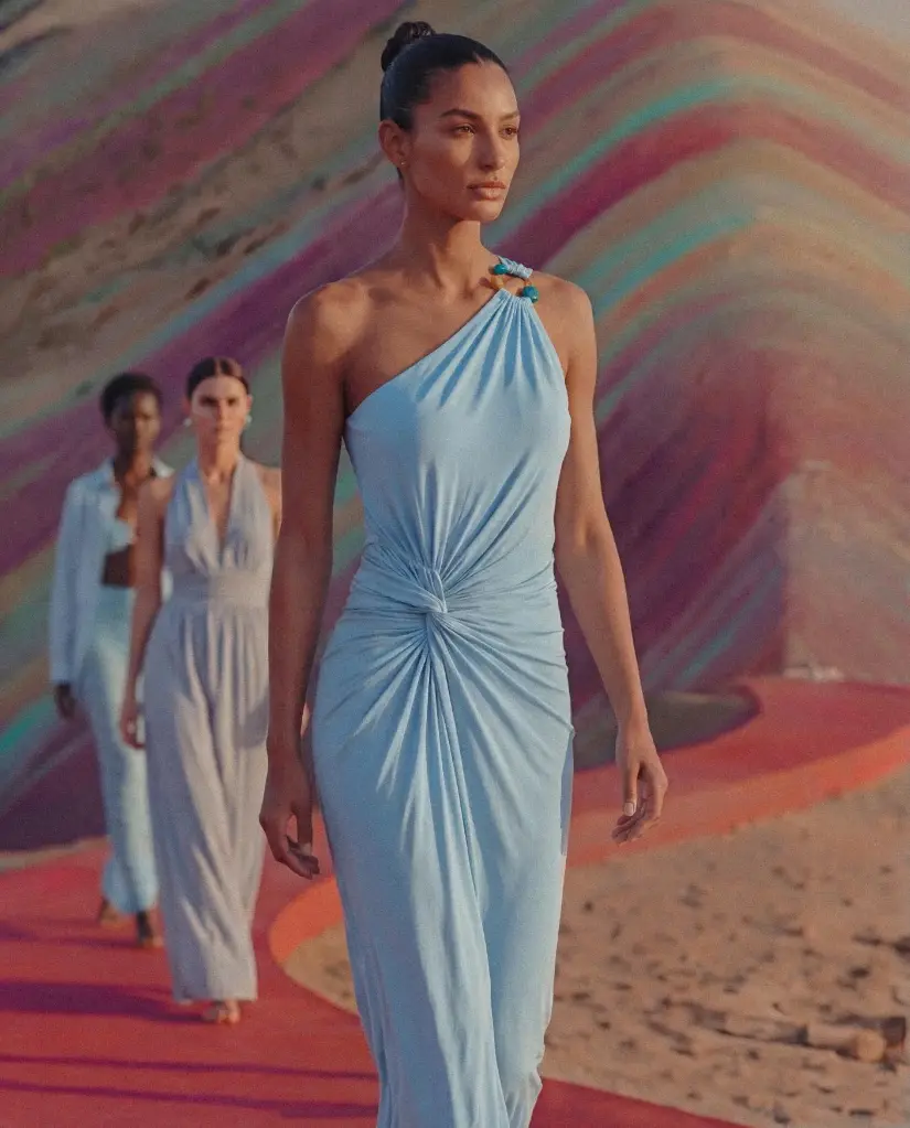 Canoa Maxi Dress In Cielo De Puna