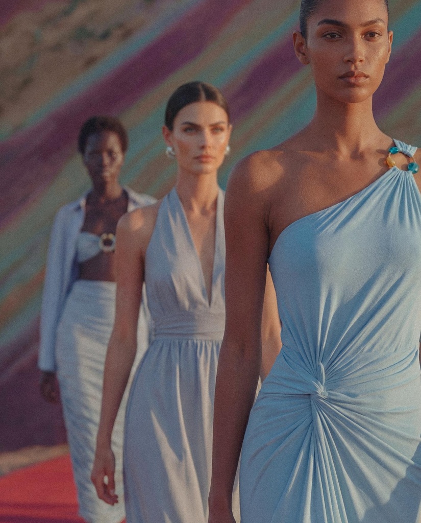 Canoa Maxi Dress In Cielo De Puna