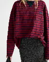 Long Sleeved Striped Jersey T-Shirt