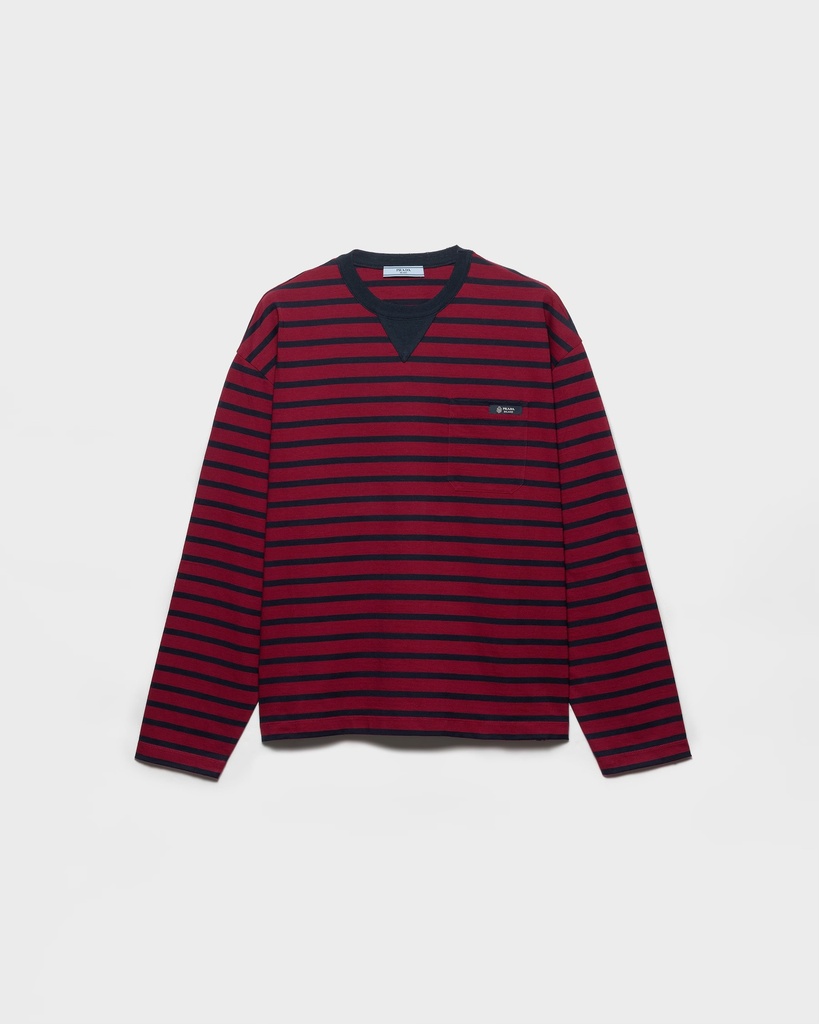Long Sleeved Striped Jersey T-Shirt