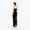 Velvet Evening Dress with Bows