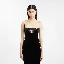 Velvet Evening Dress with Bows