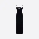 Velvet Evening Dress with Bows