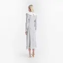 Polka Dot Print SilkMidi Dress with Collar