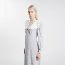 Polka Dot Print SilkMidi Dress with Collar