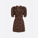 Polka Dot Silk CDC Mini Dress with JWL Buttons