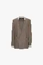 Collarless Jacket In Limestone