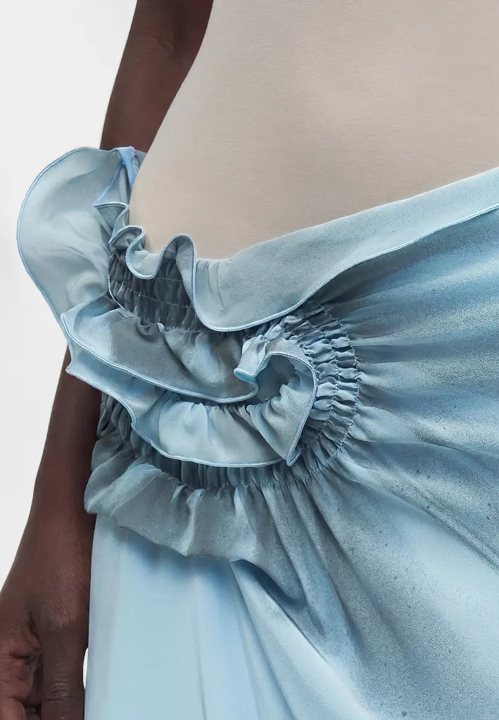 Asymmetrical Smocked Skirt