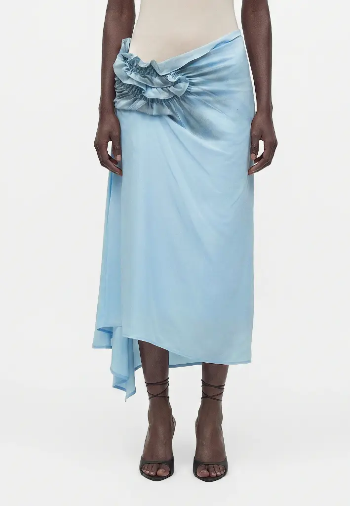 Asymmetrical Smocked Skirt
