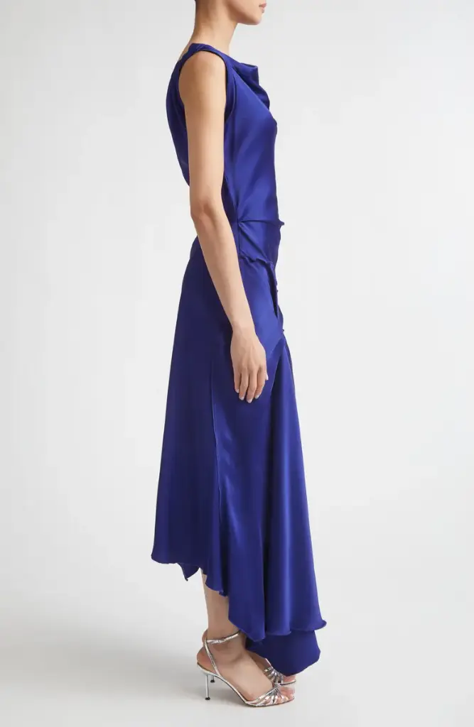 Posy Midi Dress In Bright Indigo