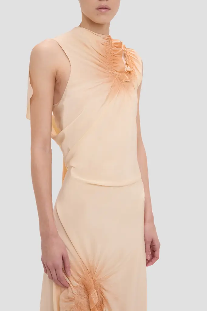 Smocked Dress In Sandstone