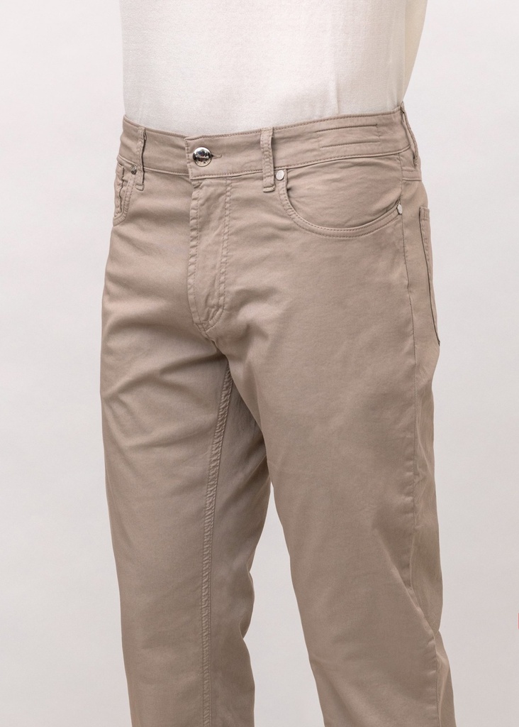 5-Pocket Stretch otton Trousers Beige