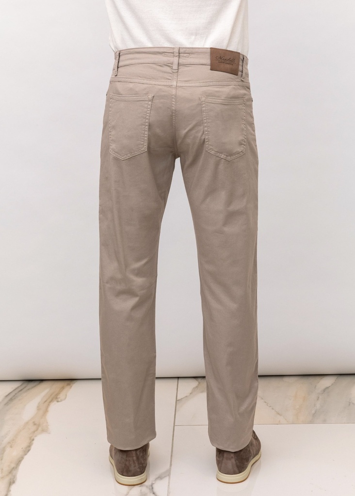 5-Pocket Stretch otton Trousers Beige