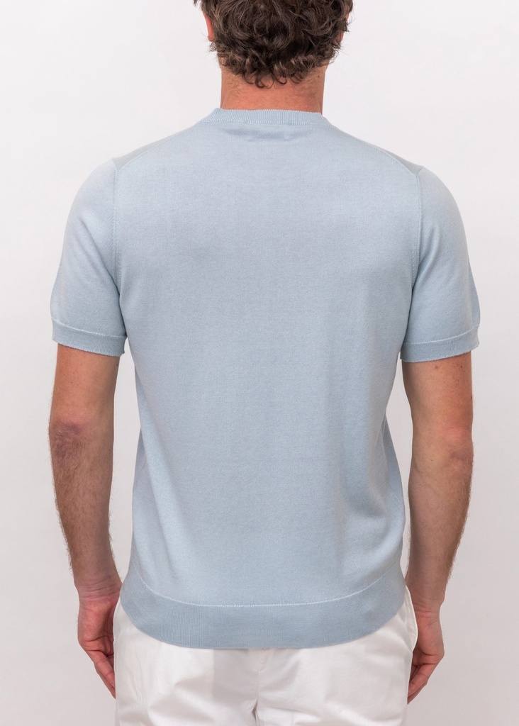 Short Crew-Neck Sweater In Silk And Cotton