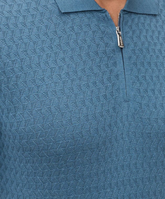 Man Knitted Polo Full Zip 
