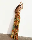 Frutas Silk Satin Long Dress