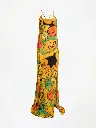 Frutas Silk Satin Long Dress