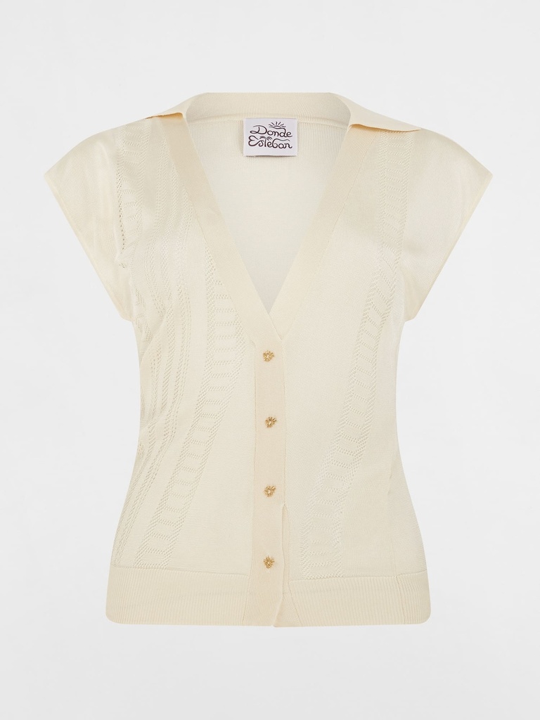 Guayabera Cream Top