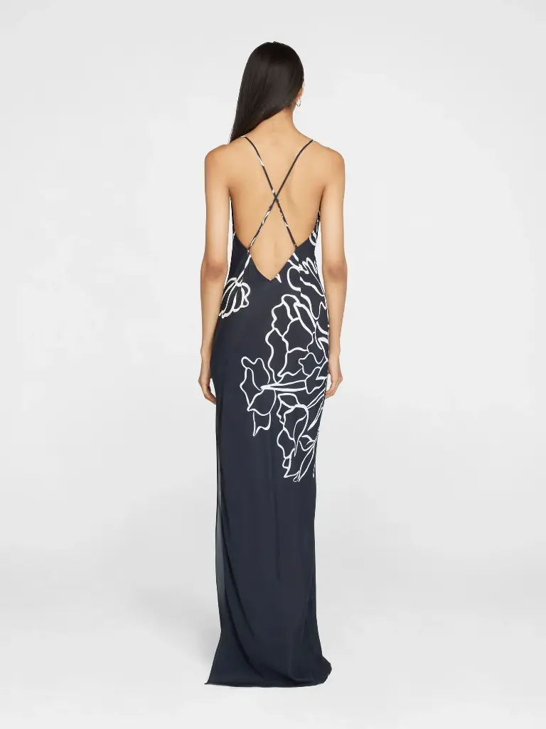 Tulipanes Silk Long Dress