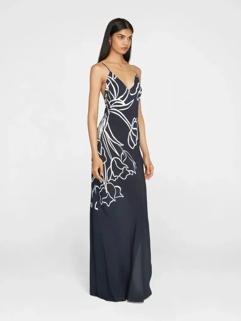 Tulipanes Silk Long Dress