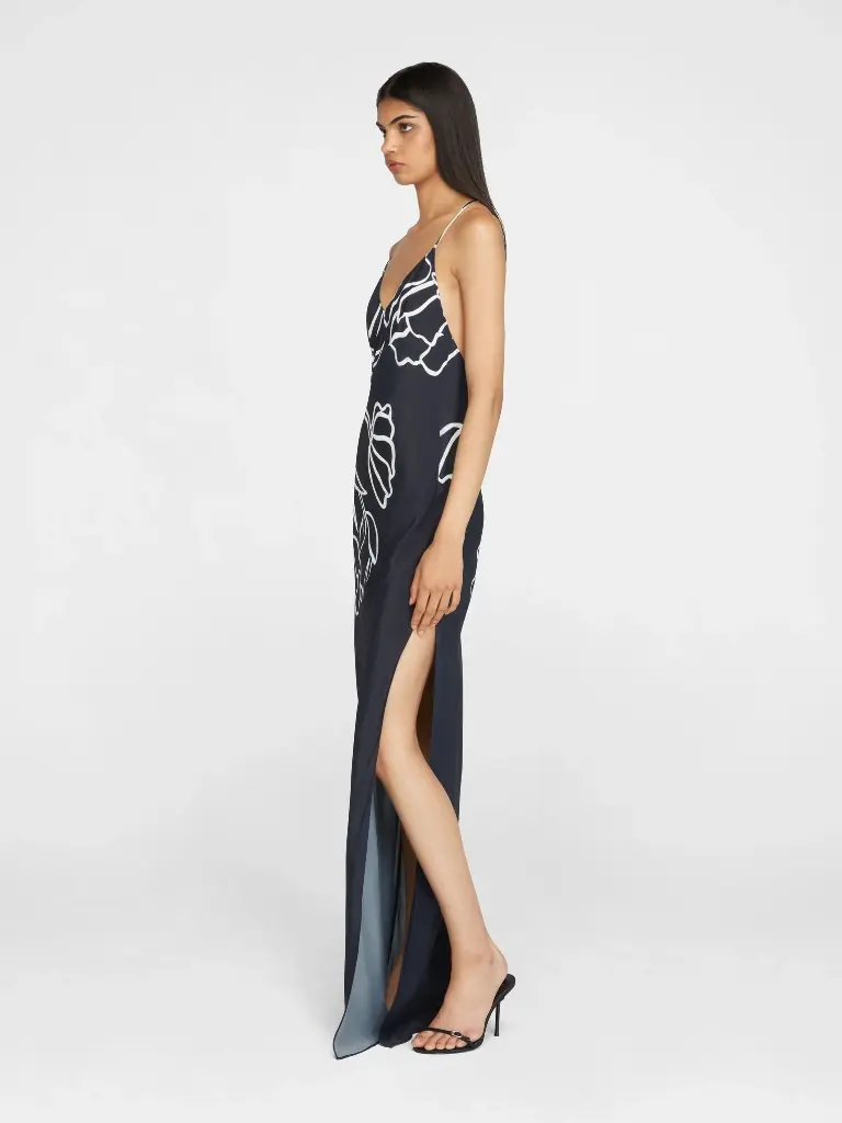 Tulipanes Silk Long Dress