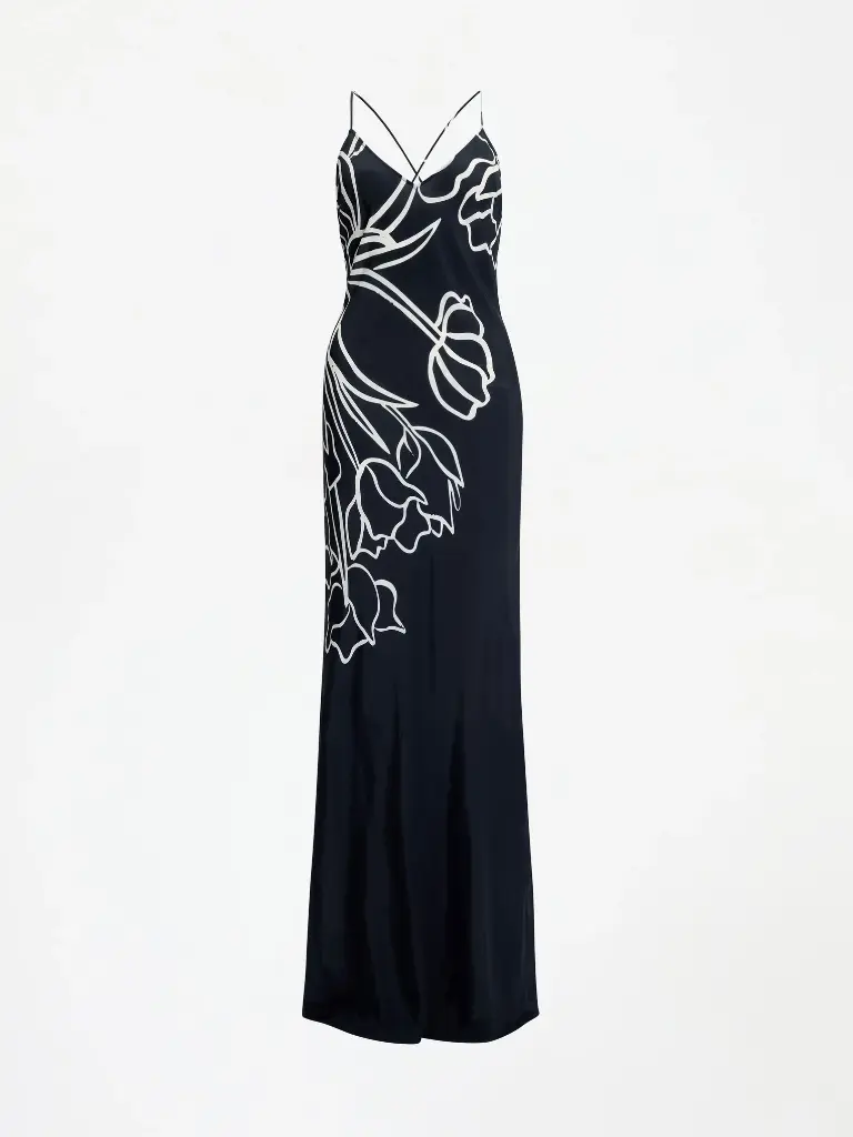 Tulipanes Silk Long Dress