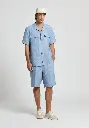 Camp shirt in linen canvas