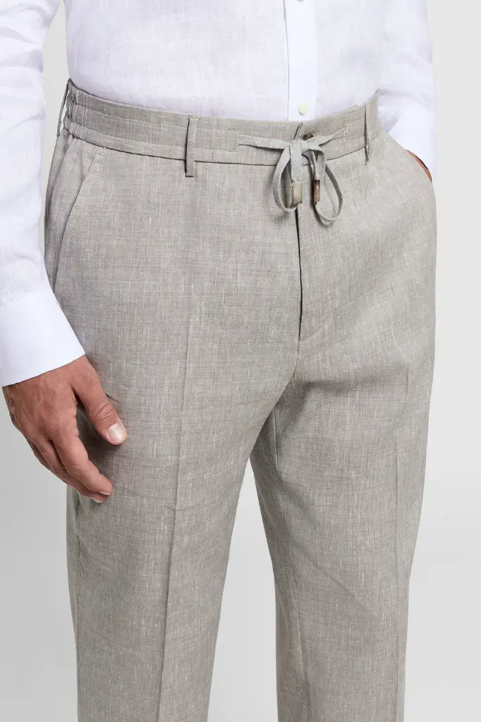 Linen and wool jogger trousers